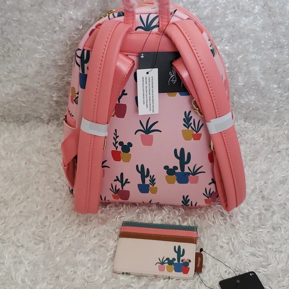 Loungefly Disney Mickey Cactus mini backpack and cardholder